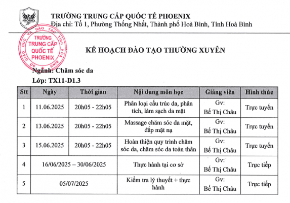 Thông tin cần lưu ý đối với học viên khi học tập tại trường Trung cấp Quốc tế Phoenix